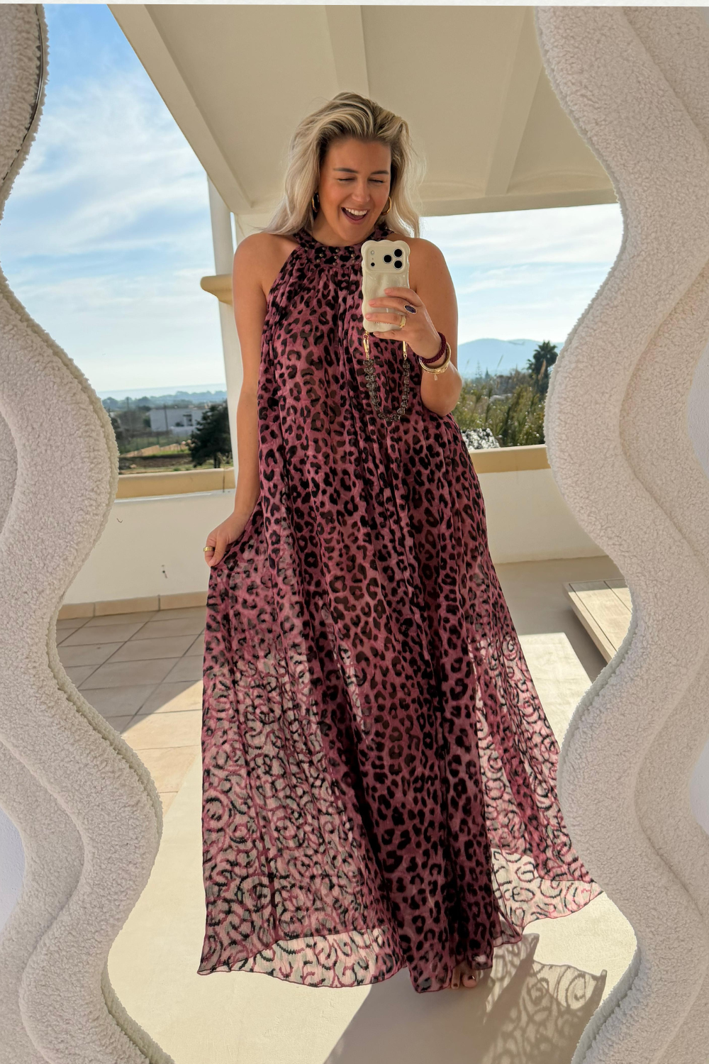 Sueño dress - pink leopard